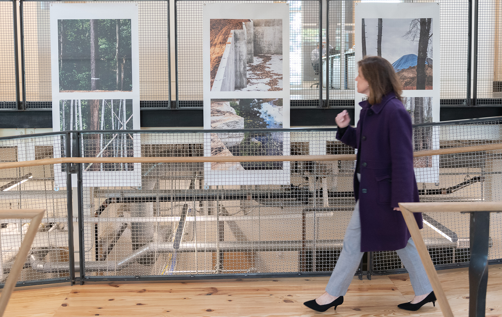 a person walks through the Kendeda Building