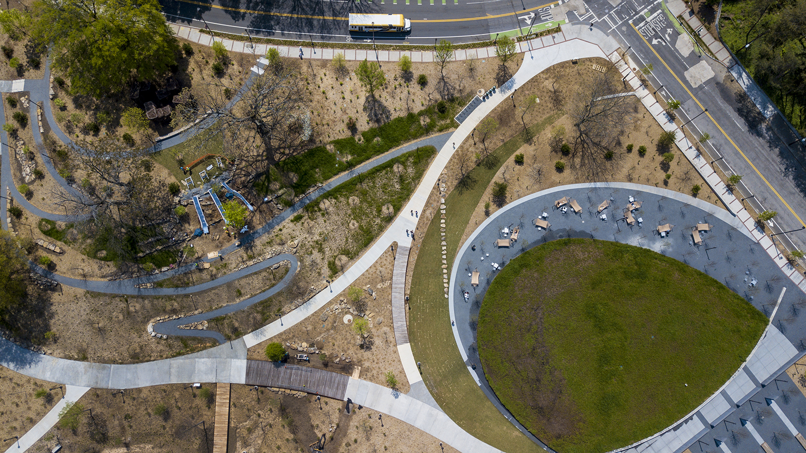 an aerial view of the campus ecocommons