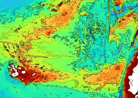 A figure showing the Earth relief around the Galapagos islands, which shows the effects of the mantle plume. (Wikimedia Commons)