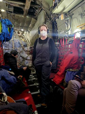 Inside the C130.