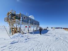 Moore at the research station in Greenland.